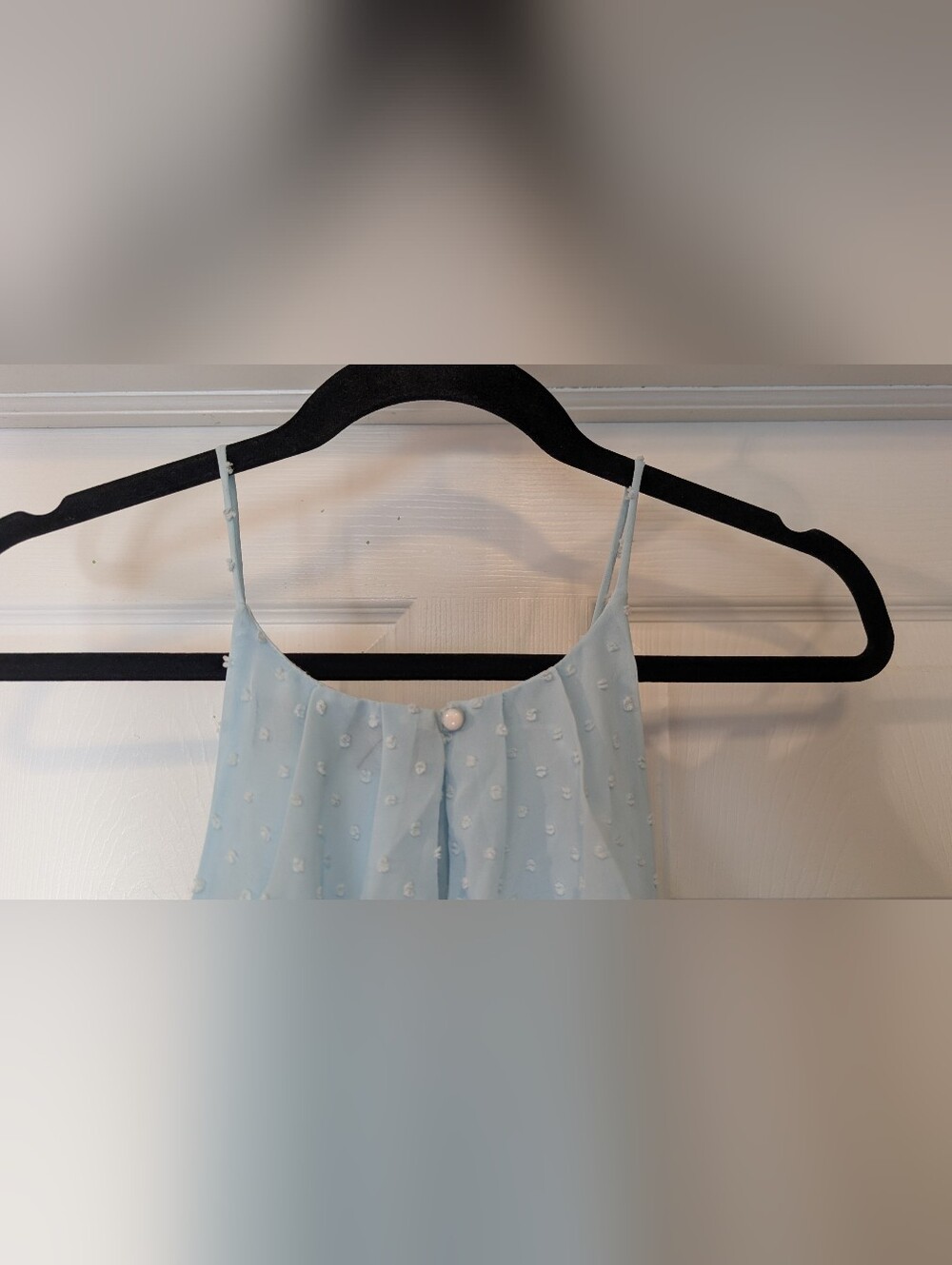 NEW Blue Rain Womens Light Blue Swiss Dot Halter Top Dress Francesca's Small NWT - Picture 14 of 16